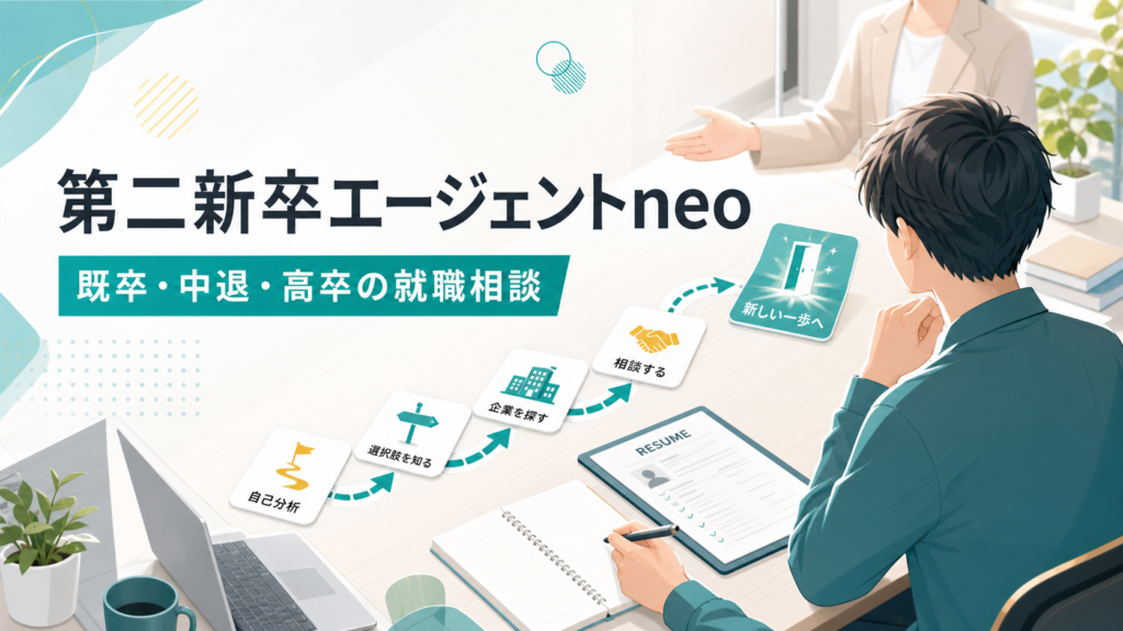 第二新卒エージェントneoで既卒・中退・高卒の就職相談を考える若手向けアイキャッチ