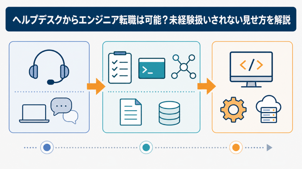 ヘルプデスクからエンジニア転職は可能？未経験扱いされない見せ方を解説